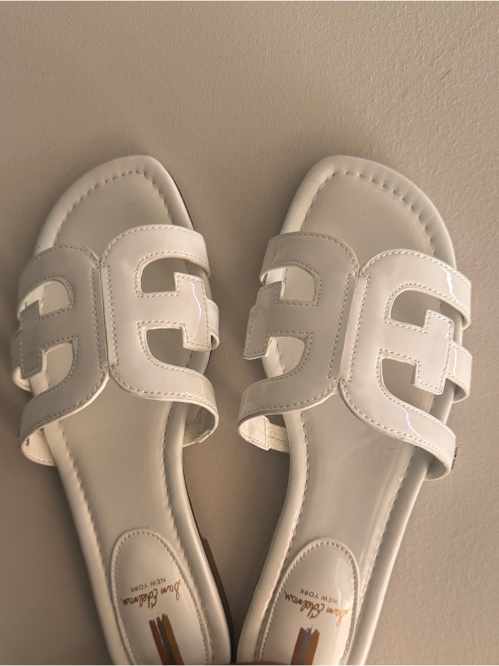 Never Worn - Sam Edelman White Cutout Slide Sandals